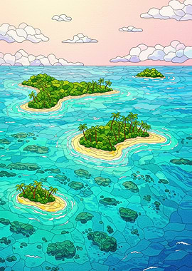 Tropical Islands in Turquoise Water