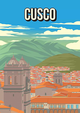 Cusco Pixel Art Travel Poster