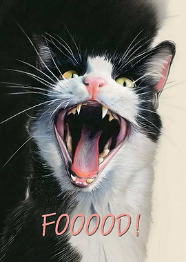 Hungry Cat Demanding Food