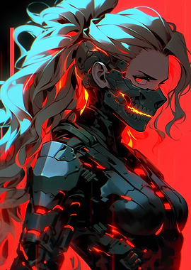 Cyberpunk Warrior Woman
