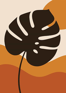 Minimalist Monstera Leaf Art Print