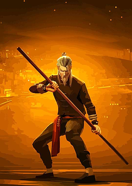 Martial Arts Master with Staff