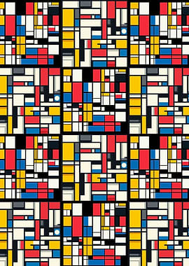 Abstract Geometric Pattern with Primary Colors