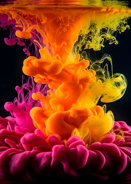 Colorful Ink Cloud in Water