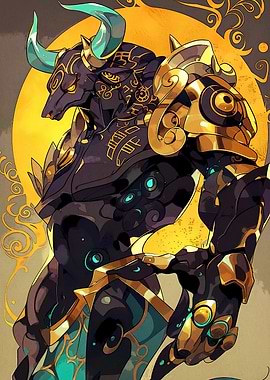Armored Bull Warrior Golden