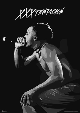 XXXTentacion Black and White Portrait