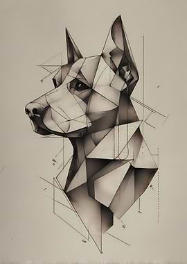 Geometric Dog Portrait