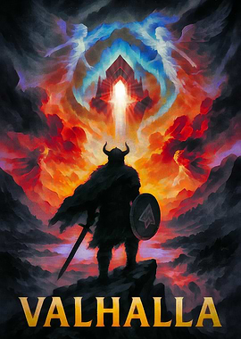 Valhalla Viking Warrior Digital Art