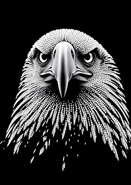 Monochrome Eagle Portrait