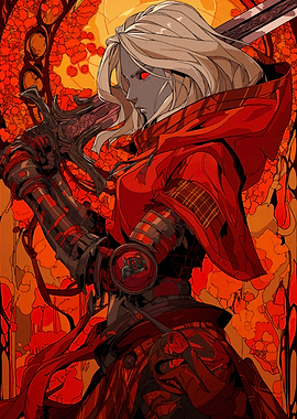 Red-clad Warrior with Sword