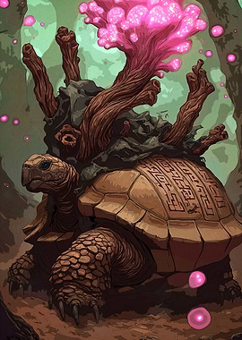 Mystical Turtle Glowing Tree