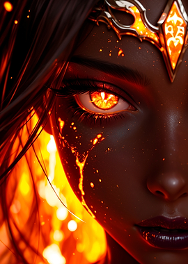 Fiery Gaze Portrait