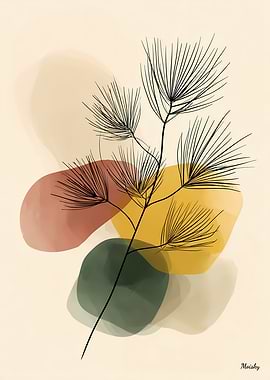 Delicate Pine Branch – Minimalist Botanical Line Art