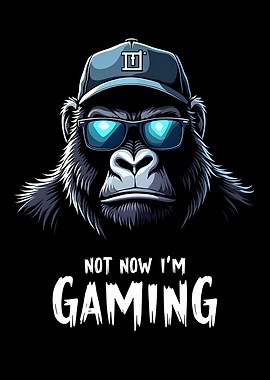 Gaming Gorilla with Cap and Glasses
