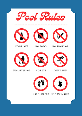 Pool Rules Sign