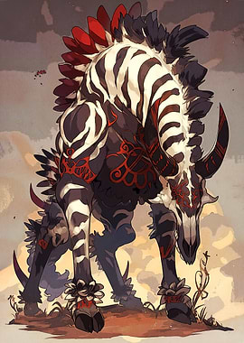 Stylized Zebra-like Creature