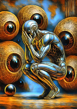 Crying Robot with Giant Eyes