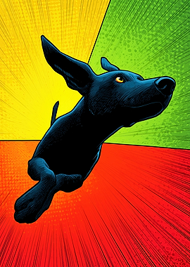 Dynamic Dog Comic Art