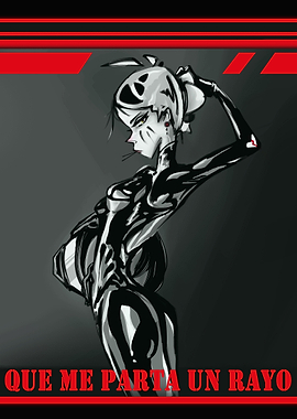 Stylized Woman in Black Bodysuit