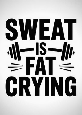 Sweat is Fat Crying Gym Motivation