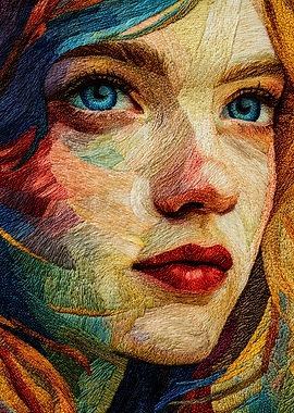 Embroidered Portrait of a Woman