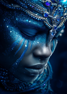 Blue Enchantress with Jeweled Headdress