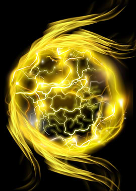 Yellow Lightning Energy Ball