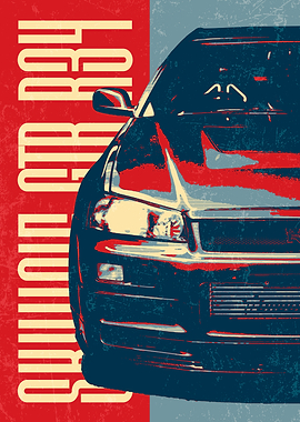 Nissan Skyline R34 front Pop Art