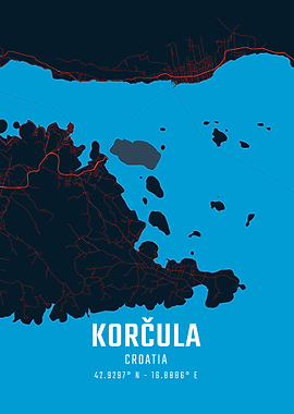 Korčula City Map
