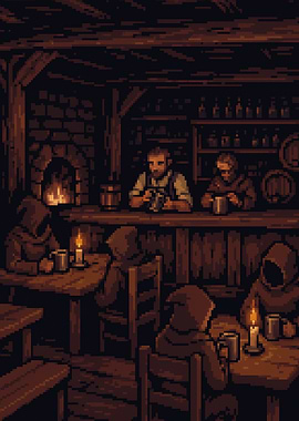 Pixel Art - Tavern Scene