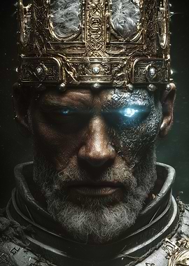 King with Glowing Eyes and Crown
