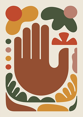 Abstract Hand with Geometric Shapes