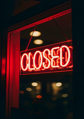 Red Neon 'Closed' Sign