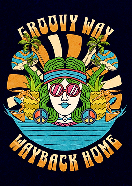 Groovy Way Wayback Home Illustration