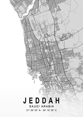 Jeddah Light Map Art