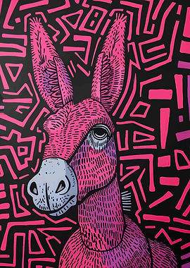 Pink Donkey Pop Art