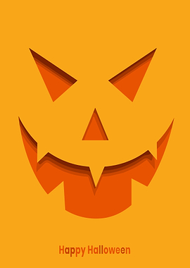Halloween Pumpkin Face Illustration