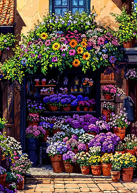 Floral Shopfront with Colorful Flowers