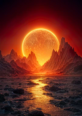 Fiery Planet Landscape
