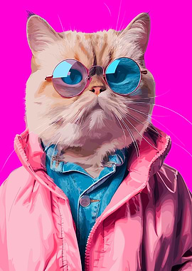 Cool Cat with Sunglasses and Jacket