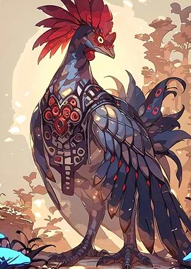 Stylized Rooster Animal