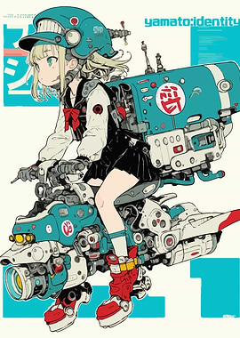 Anime Girl on Futuristic Motorcycle