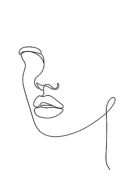 Minimalist Line Art Of Woman Face