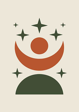 Abstract Moon and Stars