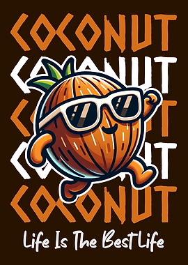 Funny Coconut Tropical Summer Beach Vibes