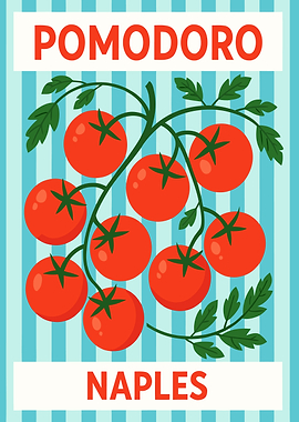 Pomodoro Naples Tomato Plant Illustration