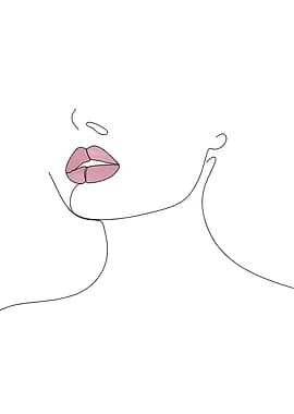 Minimalist Line Art Woman Portrait