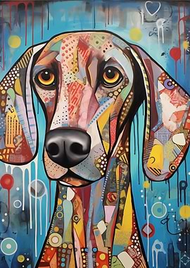Colorful Dog Portrait art