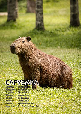 Capybara in Grassy Field