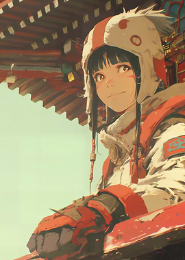 Anime Girl with Hooded Outfit